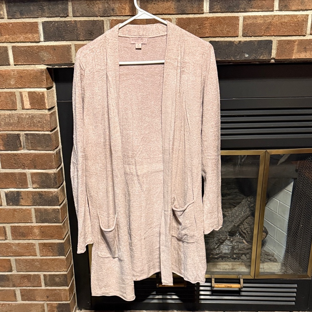 Barefoot Dreams Cozy Chic Ultra Lite Blush Open Front Cardigan
